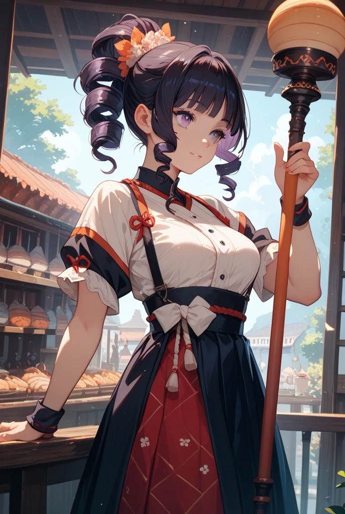 tsukinomori_sayoko, huge_breasts, standing, solo, sundress, masterpiece, best quality, detailed face, detailed eyes, highres,