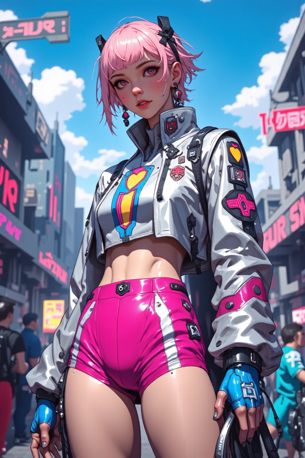(La mejor calidad,A high resolution,Ultra - detallado,actual),Ariana Grande cyberpunk a doll with long pink hair and a (chaqueta pink:1.4) ,(mini skirt pink :1.4) ,(Pink wavy hair:1.2) ,(Fantasy, Hard Rock Girl:1.4) , animated barbie doll,(background cyberpunk city galaxy:1.4) , (Estilo Ross Tran:1.4) , (ilya kuvshinov con pelo largo:1.4) , chica anime con pelo largo pink, figura emergente del desfile, More detailed 8K.motor irreal:1.4,HD,La mejor calidad:1.4, fotorrealista:1.4, textura de la piel:1.4, obra maestra:1.8,obra maestra, mejor calidad,objeto Objeto], (rasgos faciales detallados:1.3),(Las proporciones correctas),(Ojos hermosos azules),  (pose vaquero), (Japan alley background :1.4), ,( ciberpunk 2.1), (estilo kawaii :1.4), (dedos hermosos detailed:1.4), (perfect anatomy), (miniskirt colegiala white :1.4), ,( ciberpunk 2.1), ,(Fondo de ruinas de mazmorra en ruinas cyberpunk :1.4 ), (colores brillantes), (Hard Rock Girl V2.1),( cinematic lighting :1.4), (Cinematic V2.1) 