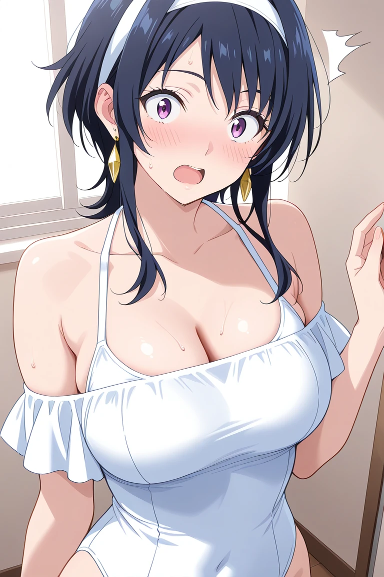 ((Upper body close-up))、(Big Breasts,Cleavage:1.8),Anna Yamada,gigantic breasts,smile、(Nurse uniform:1.5)、(Are standing)、(In the classroom)、(Wearing a collar:1.5)、Earrings、Earrings、bracelet,(Delicate facial features:1.5)、(masterpiece, Highest quality, High resolution, Super detailed, 8K, 4K),(Put your hands behind your head:1.5),ponytail,ヘソEarrings,(Beautiful Face:1.5),Is ejaculating,navel piercing,(Steam coming out of the sides:1.5),(nsfw:1.5)、My body is wet、Show off your armpits,Spread Armpit、Absurd、Highest quality, (Volupture:1.5)、(Armpits are visible:1.5)、looks happy