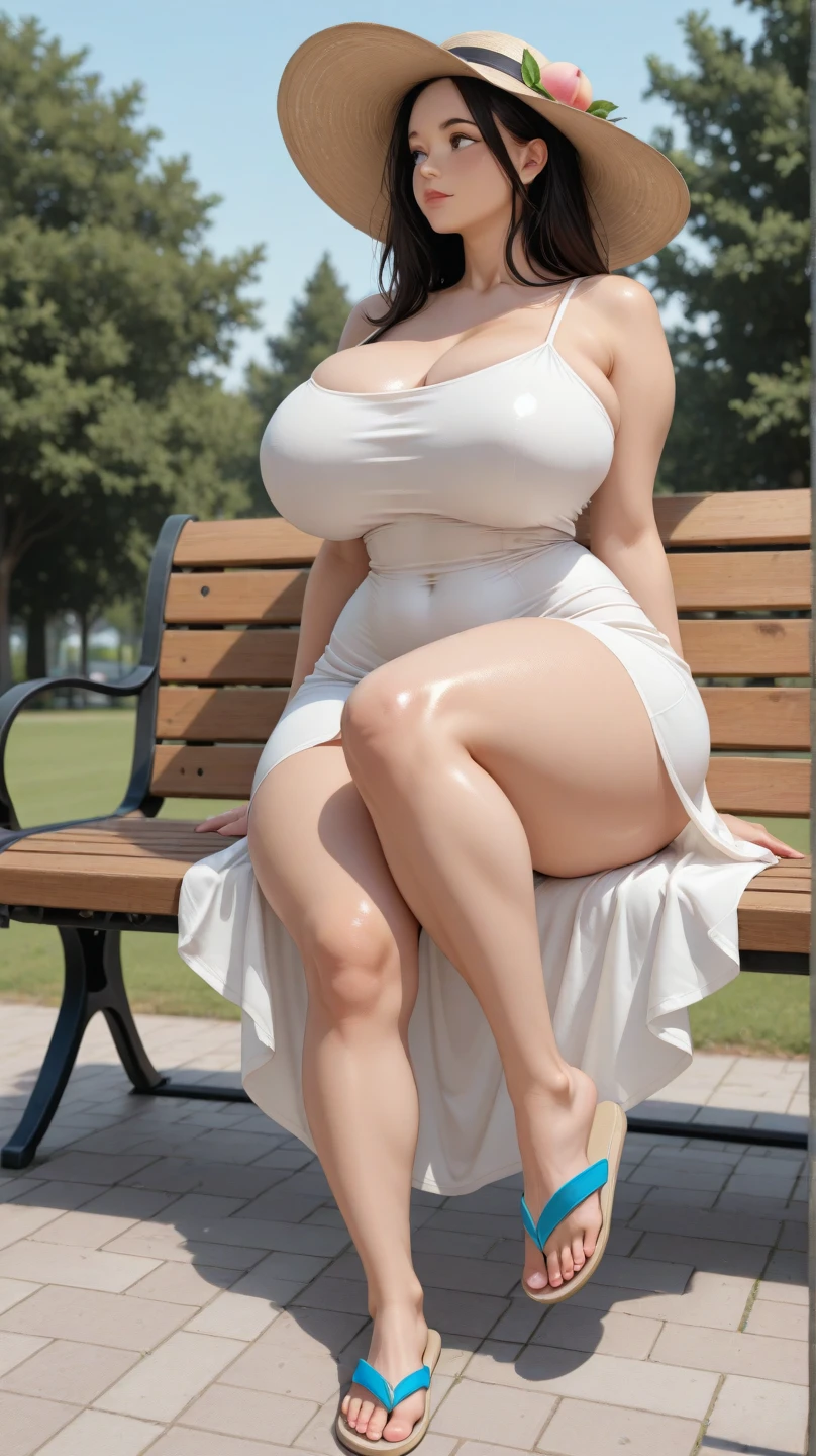 Best quality, masterpiece, ultra high res, in a tulip garden, (photorealistic:1.4), sitting, one beautiful woman,),((sweaty)), (white t-shirt shirt), cleavage, ,Spread your legs apart,Huge ass,Huge breasts,see-through transparent clothes,nakeness。