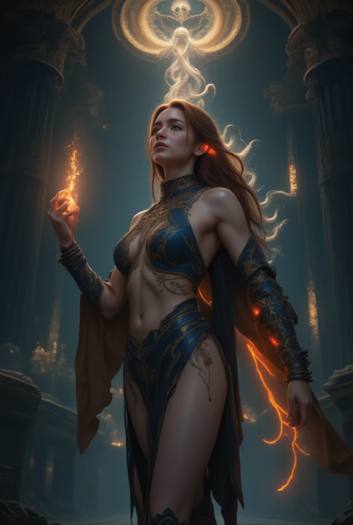 MizoraBG, 1girl, horns, red eyes, dress, orange hair, grey skin,  <lora:MizoraBG:0.7>, 
cropped legs