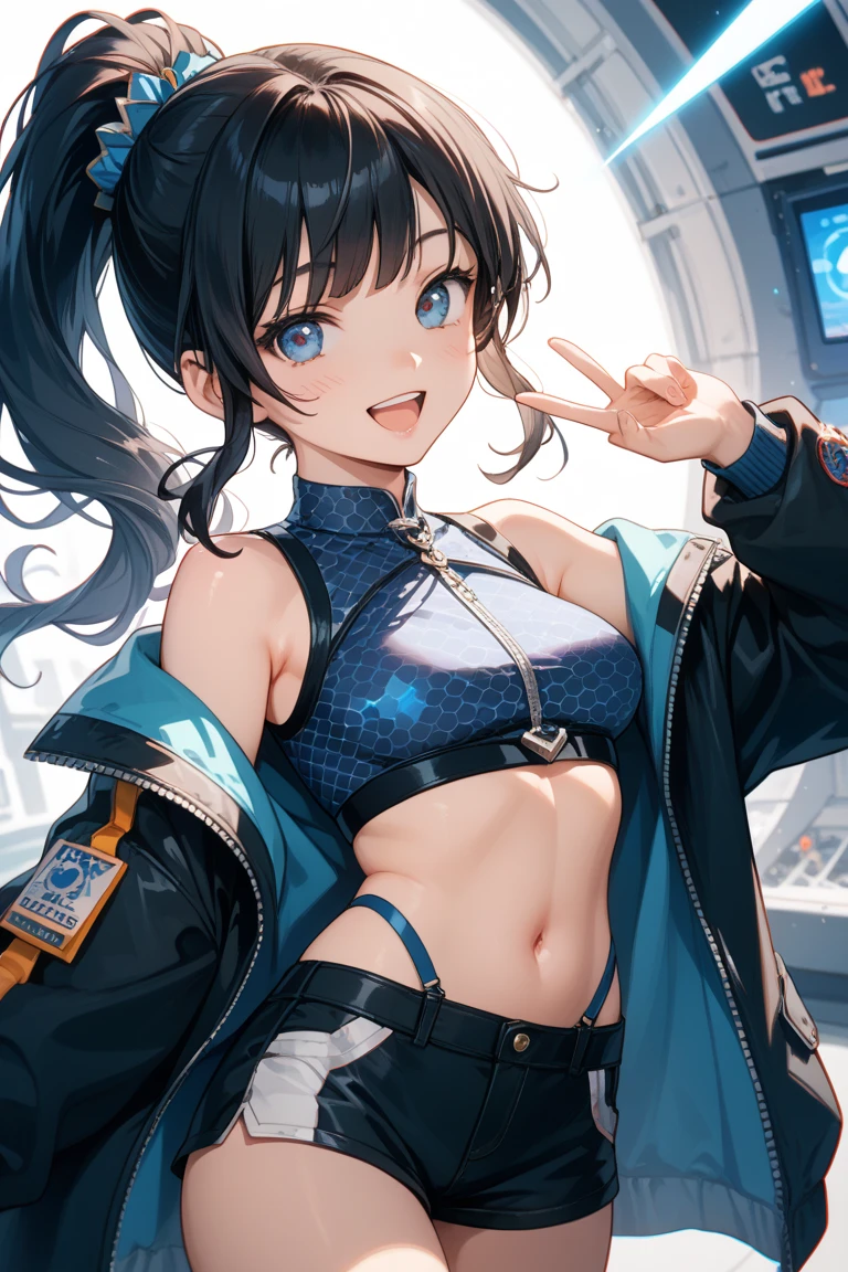 one-girl,Orange eyes, Kneeling on the playground after school,((with whole body visible)),far from viewer。 She is a beauty,prette,adolable,adolable,年轻,Teenage uncensored。 She's slim,Slim,Petite,being thin,(flatchest),(small boobs),(little breast)。 She was sweating,Wet pubic hair,drenched all over the body。clothes see-through,Sweat on the skin,Wet hair。 She grinned,Laughing。She looks natural,unwind,Plain。 Scheming face。Grimacing。(Stick out her tongue),Tell a secret,Hide a secret,is shy,exhilarated。 She stared at the audience。 she wears a school uniform,A rolled up white shirt with a blue collar(Under the shirt is a colored corduroy sports bra),blue short pants,Wear two layers。 Shirtlift,.((((She lifted her shirt,Reveal the sports bra underneath)))。 The camera focuses on her face,light shining on face,Very large aperture,((f/1.2)),with a shallow depth of field,The background lens is blurry strongly,ISO 3000,automatic white balance, extremely detaile,profesional lighting,the soft light,RAW photogr,Uniqlo fashion model, best qualtiy, tmasterpiece, Award-winning photography, hugefilesize, 8K, A high resolution, Shot on a Sony DSLR。