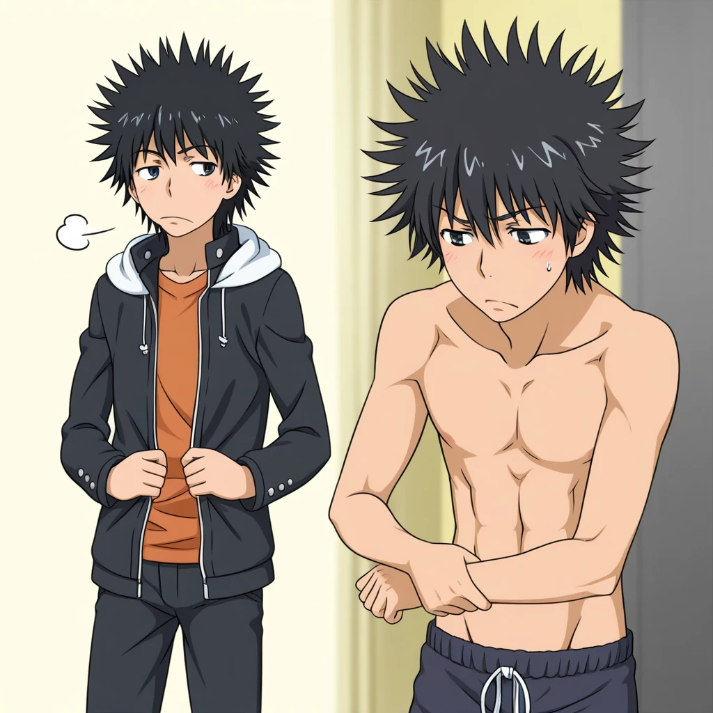 Sasuke, shirtless, Sport Briefs, changing room, 11-year-old boys,