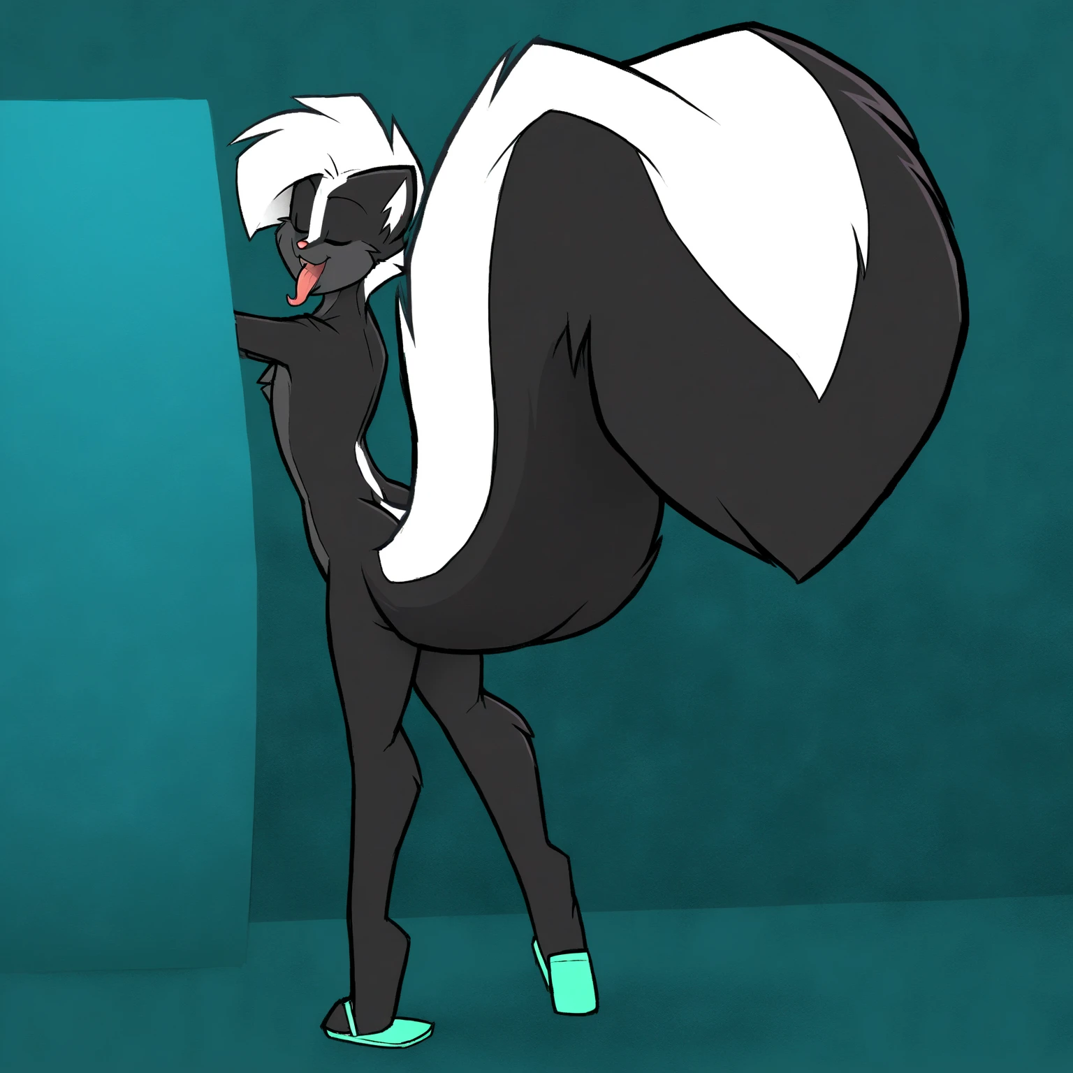 (Orca_(Dragon)), ((feral_quadruped)), fullbody, (all_fours), (long_body), really_glossy_skin, (by shikaro), (by Inno-Sjoa), (by asaneman), female, (((extremely_beyond_massive_hyper_wide_hips))), thin_digitigrade_legs, tounge_out, ((massive_plump_pussy)), thick_lizard_tail, (eyeless:1.25), sexy, seductive, 1080p, (best quality), (masterpiece), digital_art, BREAK, lab,