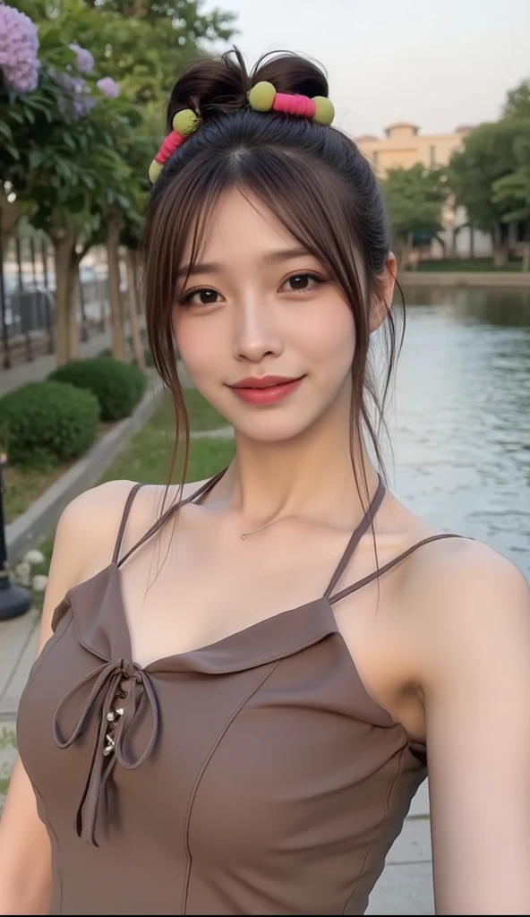 red Silk Off-the-Shoulder, Cinematic Lighting, randome pose,Happy smiles, lively mix4, (8K, Raw photography, top-quality, masterpiece: 1.45), (realisitic, Photorealsitic: 1.37), one girls, cute little, A smile、Cityscape, natta, profetional lighting, cafes,Street,photon maping, Radio City, physically-based renderingt, Semi-long loose hair, a handsome, girl with, large full breasts,off shoulders,pink,red, yellow ,, yellow polka dots Frill Mini RaRa Short Skirt ,top quality photo, hight resolution, 1080p, (clearface), (Detailed face description), (Detailed hand description), (masterpiece), 逼真, extreme light and shadows, dishevled hair, masterpiece, lush detail, (Fine facial features), (Highest Quality Photos), (masterpiece), (finely eye), dual、Look in front of you, Fine clavicle,Emphasis on the armpits、Show lower milk, big hips