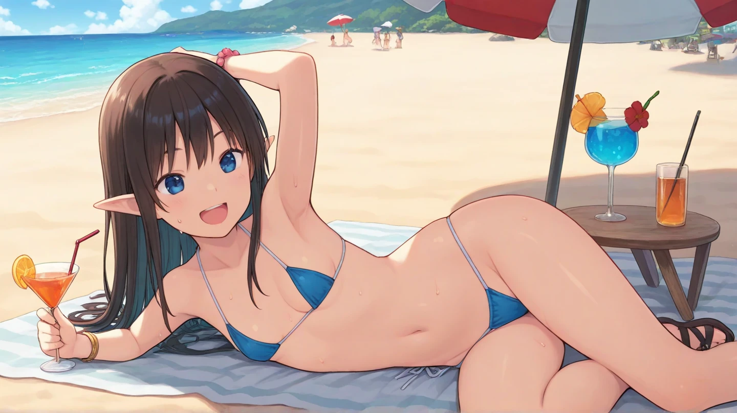Ayako Katagiri,nude,tits,smile,1 person,blue sky,sexy,(masterpiece, Highest quality, Highest quality, Official Art, beautifully、aesthetic:1.2), (Good lighting:1.1), ((High resolution)),Abdominal muscles,Healthy Beauty,Ocean,Sandy Beach,Nipples