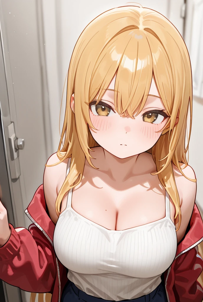 irohaisshiki, iroha isshiki, long hair, brown hair, (brown eyes:1.5),
BREAK ((black panties:1.5),(turtleneck cropped sweater:1.1), (cleavage), navel,(chest tattoo):1.2),
break Take a selfie from above your head,with left hand, He opened the collar of his shirt to show his cleavage...,smile, smile, open your mouth,smile, sitting cross-legged on a chair,Make sure the whole body is included in the illustration,,looking at viewer,
break (masterpiece:1.2), highest quality, High resolution, unity 8k wallpaper, (shape:0.8), (fine and beautiful eyes:1.6), highly detailed face, perfect lighting, Very detailed CG, (perfect hands, perfect anatomy),