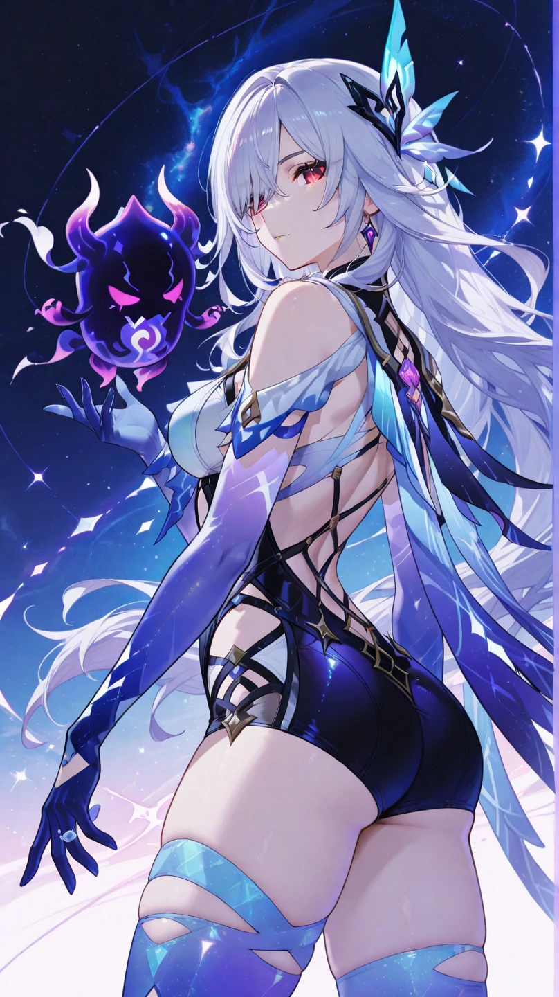 1girl, anime, cute girl, blank background, white background, fantasy, detailed fantasy dress with highlights, beautiful face, beautiful eyes, dark colors, black hair with multicolor streaks, red eye with different color pupil in eye, multicolor eye, medium breasts, slight cleavage, beautiful skin, cute, breast curtains, extremely delicate and beautiful, (beautiful detailed face:1.0), (detailed deep eyes), symmetrical breasts, deep eyes, shiny skin, portrait, slender waist, hips wider than shoulders, thighs, expressionless, young girl, luminous eyes, adorable,(Kpop idol),(aegyo sal:1),(Platinum blonde hair:1),((puffy eye)),Black panty,sexy posture,Superskirt, Ultra-high resolution,Black collar,slim figure, Abdominal y tattoo, womb tattoo,Tight-fitting leg ring,y tattoo on half-body,Bare skin, Armored hand,Hidden fingertips,Hand covered,Arm covered,Fist covered,{{beautiful detailed fingers}}, tufts of hair, moderate beautiful breast:1.0,(masterpiece:1.2), best quality, high-res, HDR, perfect face, intricate armor, delicate blue filigree, intricate filigree, red metalic parts, detailed part, dynamic pose, dynamic lights, cute face, neutral expression, shuimobysim, lotus, hanfu, maxi skirt, dress conservatively 1girl, solo, long blue hair, standing, One lady,years,((White hair) ,((Normal breasts)), (Shiny purple bodysuit with microskirt),((Fantasy, Moon Night))