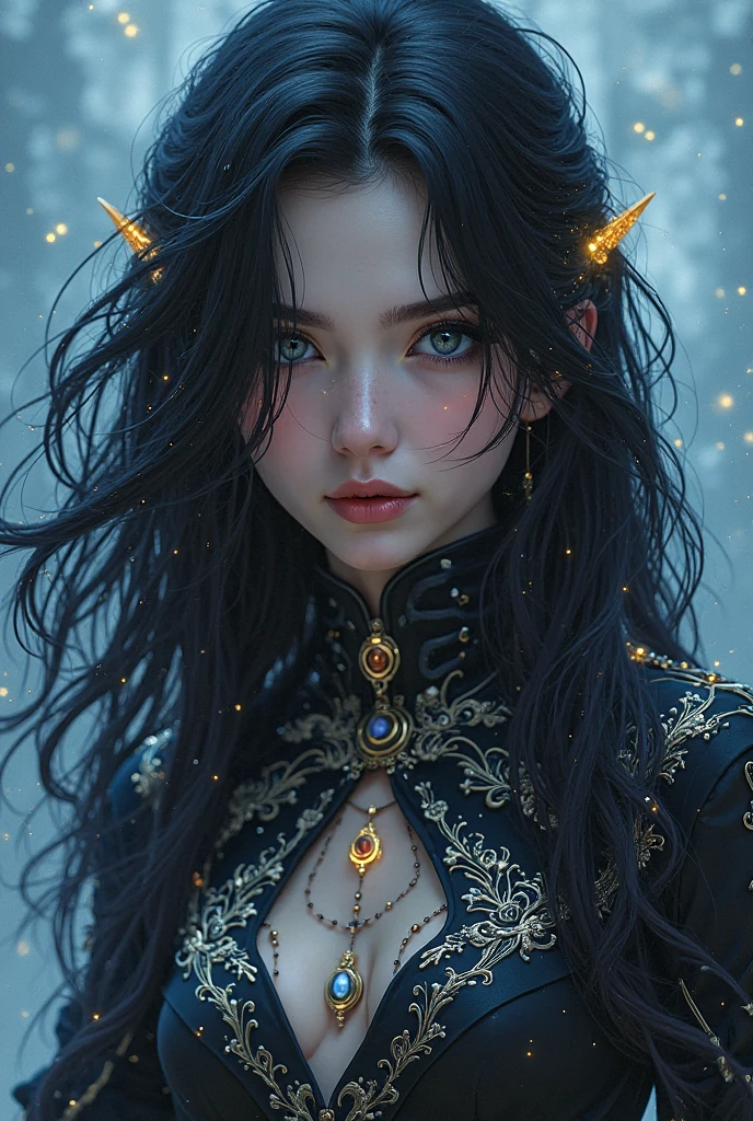 (masterpiece, best quality, ultra-detailed, highres, best illustration),perfect face, ((solo, solo focus)),sidelighting, lustrous skin,(shine),  (shiny skin, cetlic elements, norse heritage), ray tracing, 1boy, male focus, solo, facial hair, beard,  blue hair, blue eyes , long hair, closed mouth, mustache, shirt, wind swept hair, detailed hair, detailed face, ,depth_of_field,very detailed background,extreme light and shadow,(detailed eyes) , perfect anatomy, (zentangle, mandala, tangle, entangle), dynamic angle, wide shot, upper body, city scape, extreme light and shadow, night sky