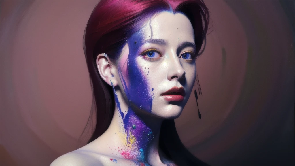 Android Beauty, Powerful paintings inspired by Francis Bacon, Ultra-realistic surrealism, Hyperrealism, fear, art, hyper real painting, Realistic illustration painting, カラフルなHyperrealism, Hyper-realistic digital art