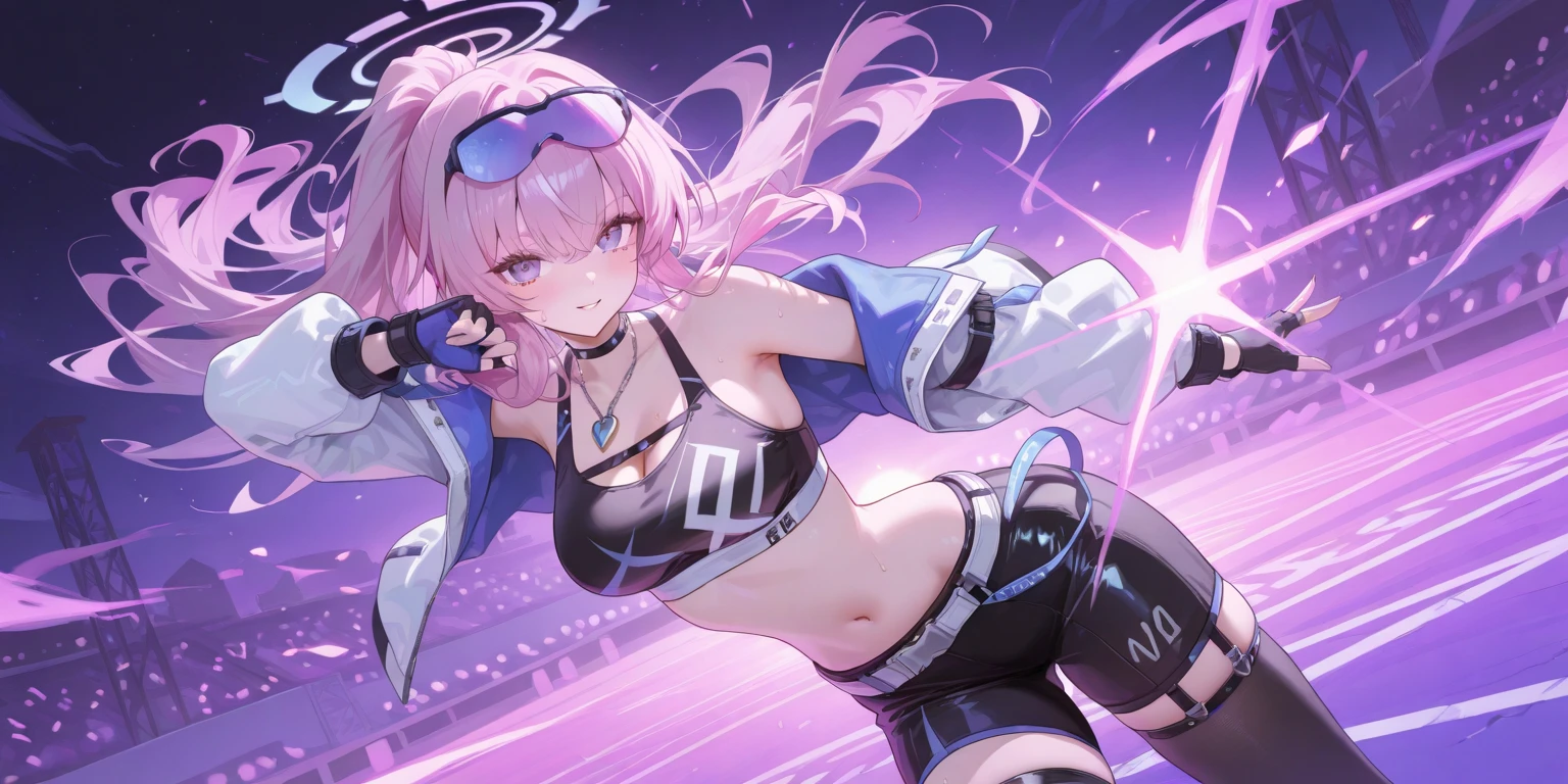 cartoon女孩 with purple hair and white pants posing for a picture, Night Core, seductive cartoon女孩, 8k)), cartoon风格, Electronic Girl, Electronic Girl, female action cartoon女孩, (cartoon女孩), cartoon女孩, “cartoon女孩, an cartoon女孩, guweiz, 高品质cartoon艺术风格, cartoon, young cartoon女孩