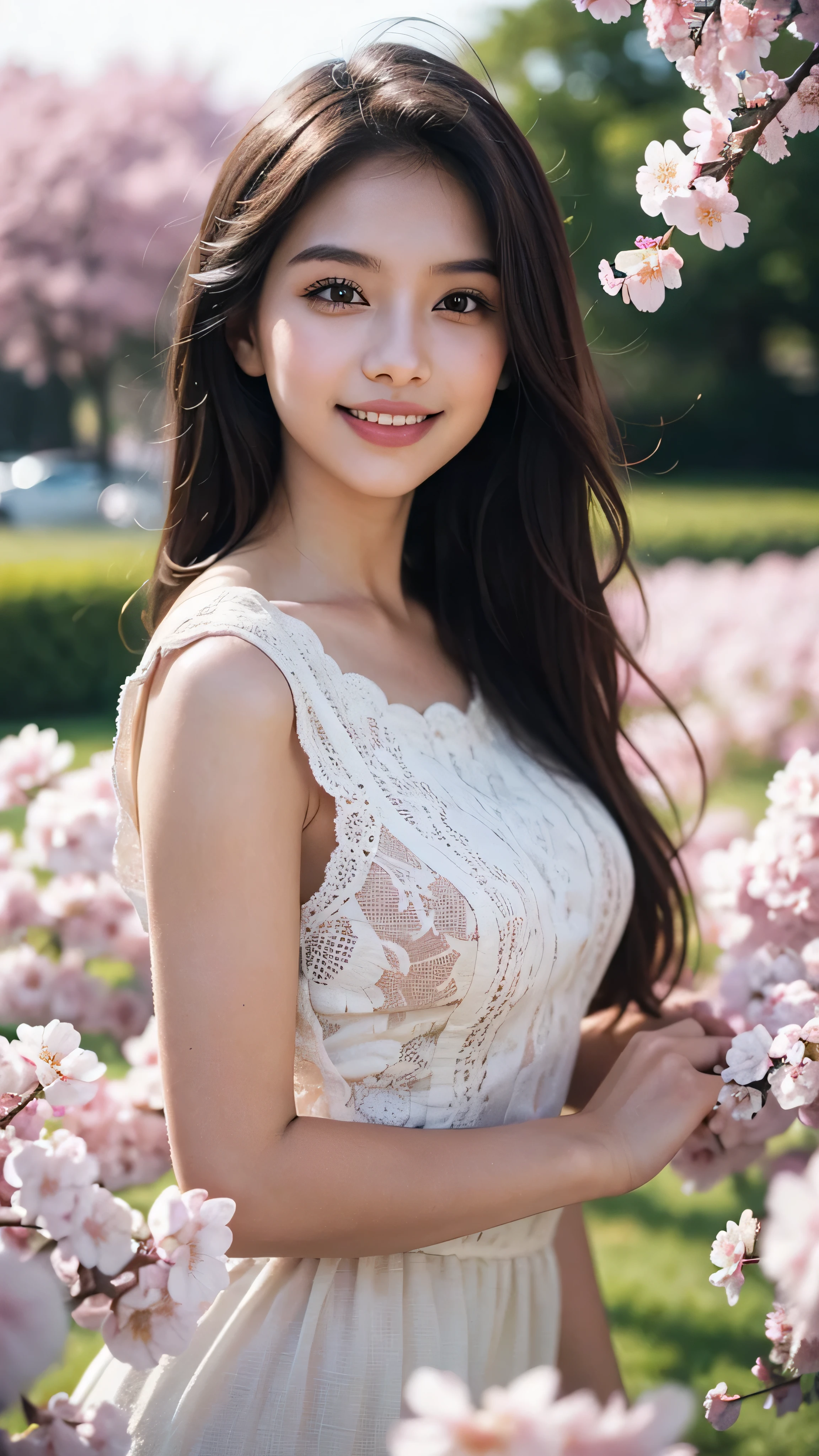 beautiful Thai girl,sexy,24 years old,attractive,cute face,dark hair,long hair,beautiful detailed eyes,beautiful detailed lips,thin eyebrows,smooth skin,nice complexion,slim waist,small breasts,sexy ,wearing nurse uniform,tight-fitting uniform,short skirt,tight top,high heels,girly,confident pose,standing in a garden,surrounded by colorful flowers,bright and sunny day,vibrant colors,HDR,UHD,realistic,professional lighting,beautiful composition,photorealistic,bokeh effect