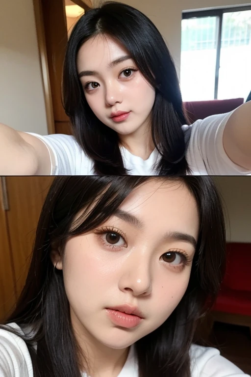 doress、(Photorealsitic:1.4)、(hyper realisitic:1.4)、(realisitic:1.3)、(Smooth lighting:1.05)、(Improved lighting quality in movies:0.9)、32K、1girl in、20 years girl, hearing music with headphones, Realistic lighting、Back lighting、Facial light、raytrace、(brightened light:1.2)、(enhanced quality:1.4)、(Top quality real texture skins:1.4)、finely eye、finerly detailed face、Fine quality eye、(Tired, sleepy and satisfied:0.0)、 close up of face、tshirts、(enhance body line mood:1.1)、(Increase the beauty of skin texture:1.1)、((Satomi Ishihara))、