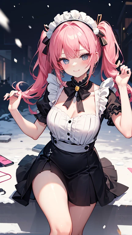 Pink Hair、Pink Eyes、girl、Small breasts、Bun Hair、girl、Small breasts、Lolita、Bright smile、Looks about 15 years old、Petan Musume、short、目のhighlight、Sexy thighs、Cat ear、Cute cat、Please show me your armpits、Your eyes are so beautiful、highlight