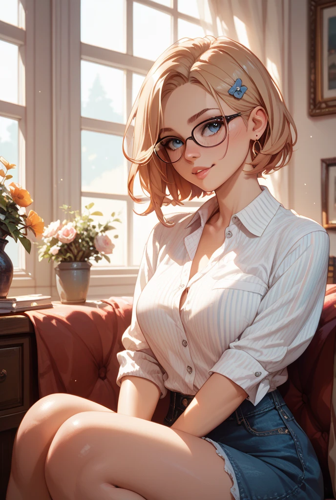 pale, pinta abaixo do olho, Sardas, Curvy, seios grandes, rechonchudo, Olhos Disney, large eyelashes, delineador, blonde hair, Loli, glasses, Bundonas, heart-shaped butt, bunda fofa, bunda perfeita, calcinha de corte alto, ((blonde hair)), Tiny body, arte da Disney, (Estilo Pixar), Elsa, Frozen, olhos azuis, Disney, sexy, Sam o, ((1girl)) , testa, Sardas, nariz pontiagudo, red lips, sozinho, sobrancelhas grossas, bushy eyelashes, (((clivagem))), ((rechonchudo)), Peitos grandes, ((quadris largos)), ((cabelo curto bob)), ((biblioteca)), (croptop sweater), ((shorts jeans)), ((quadris grandes))