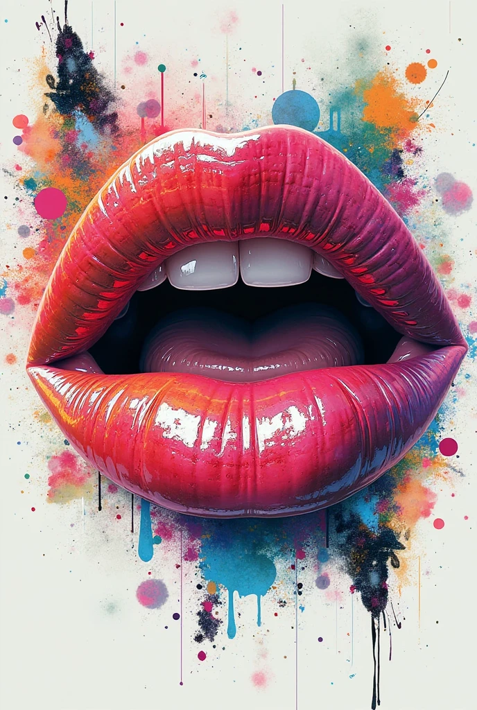 woman lips, andy warhol style, high detail, 8k, masterpiece