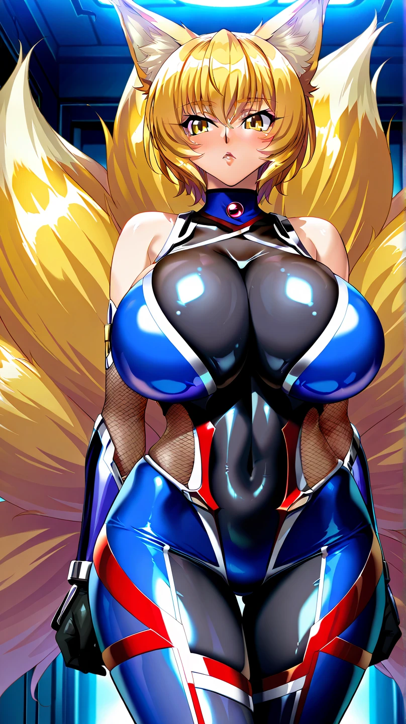 One girl, (concept art: 1.0), (Taimanin Asagi style: 1.3), woman in bodysuit, (big eyes: 1.3), (beautiful face: 1.3), (big butt: 1.2), (faint smile), (moon in background: 1.1) (from below), anime big breasts, anime huge breasts, very large breasts, large breasts, masterpiece, 8K