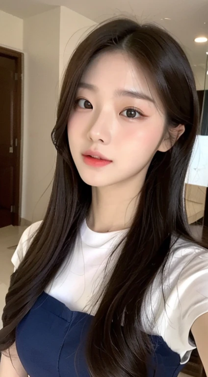 a young woman wearing white, in the style of samyang af 14mm f/2.8 rf, dark gray and light brown, realistic impression, bright luster, romantic charm, light red and light gray, soft yet vibrant