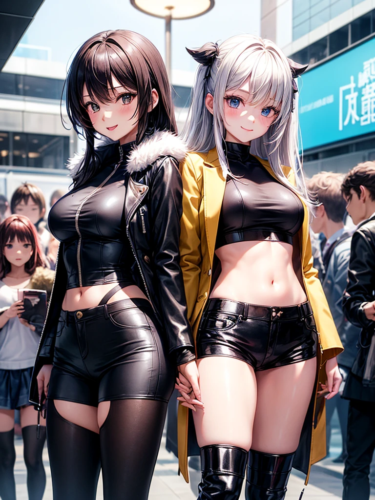middle School girls,smile,Beautiful girlultiple girls,SFfashion,Cyberpunk Girl,Angelic beautiful girl,fur jacket,leather jacket,I'm horny,Best Quality,perfectionな女の子,Super cute girl,Long Hair、She has her bangs down,最新fashion,未来のfashion,Ultra HD,Young girl,sex,Sparkling eyes,Naughty Girls,Blowjob,Full body image,Absurd,Beautiful girls,Beyond Beautiful Girl,perfection,The room,