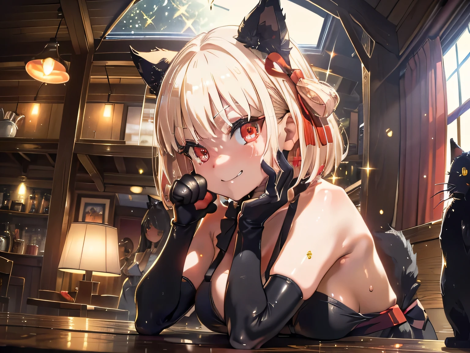 Flandre Scarlet,devil,Red clothes,Blonde,Cat ear