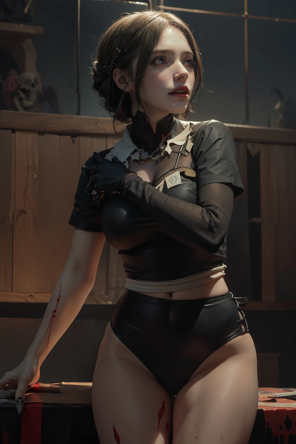 Game Art,CG Animation,Best image quality,Maximum resolution,8k,(A half-length photo),(portrait),(Head close-up),(Rule of Thirds),Unreal Engine 5 rendering works,20 year old girl,((Queen)),The eyes are very detailed,(Large Breasts),Elegant and noble,Movie Lighting,Ray Tracing,Game CG,((3D Unreal Engine)),OC rendering reflection mode,4K,Ultra-clear,Translucent lace,Fair and plump figure,Pretty Face,Glossy Gel Coat,身着华贵礼服的Queen,Tattoo designs on body,The tattoo is very delicate,Kneeling on the ground