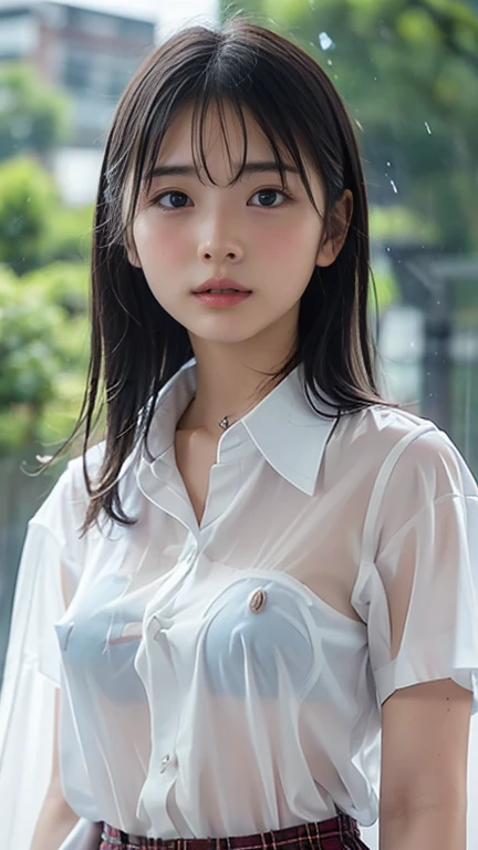 highest quality、Ultra-high resolution、(Realistic)、18-year-old girl、((((Blouse open))))、((((I can see your nipples)))),Hyper Detail、Super Realistic、(Photorealistic)、More about beautiful skin、(masterpiece:1.0)、(highest quality)、(Ultra-high resolution)、8k resolution、Canon EOS R5、135mm、Absurd、Very detailed、Sharp focus、Fine skin、(((Chirarizum、Small breasts)))