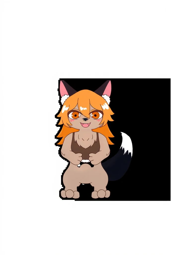 Female humanoid cat,de tanga, seios enormes, acariciando o bunda grande fazendo pose