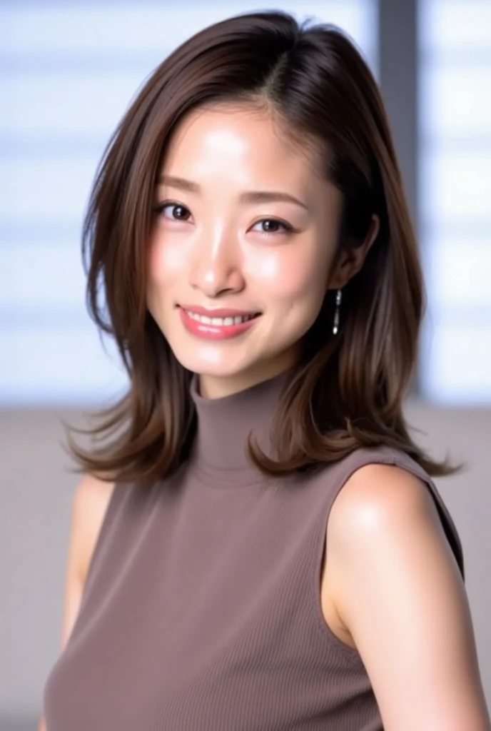 A Japanese milf, photo of one girl, Slender figure, Realistic teeth, double eyelids, smile, full-body, masterpiece, best quality, detailed, beauty