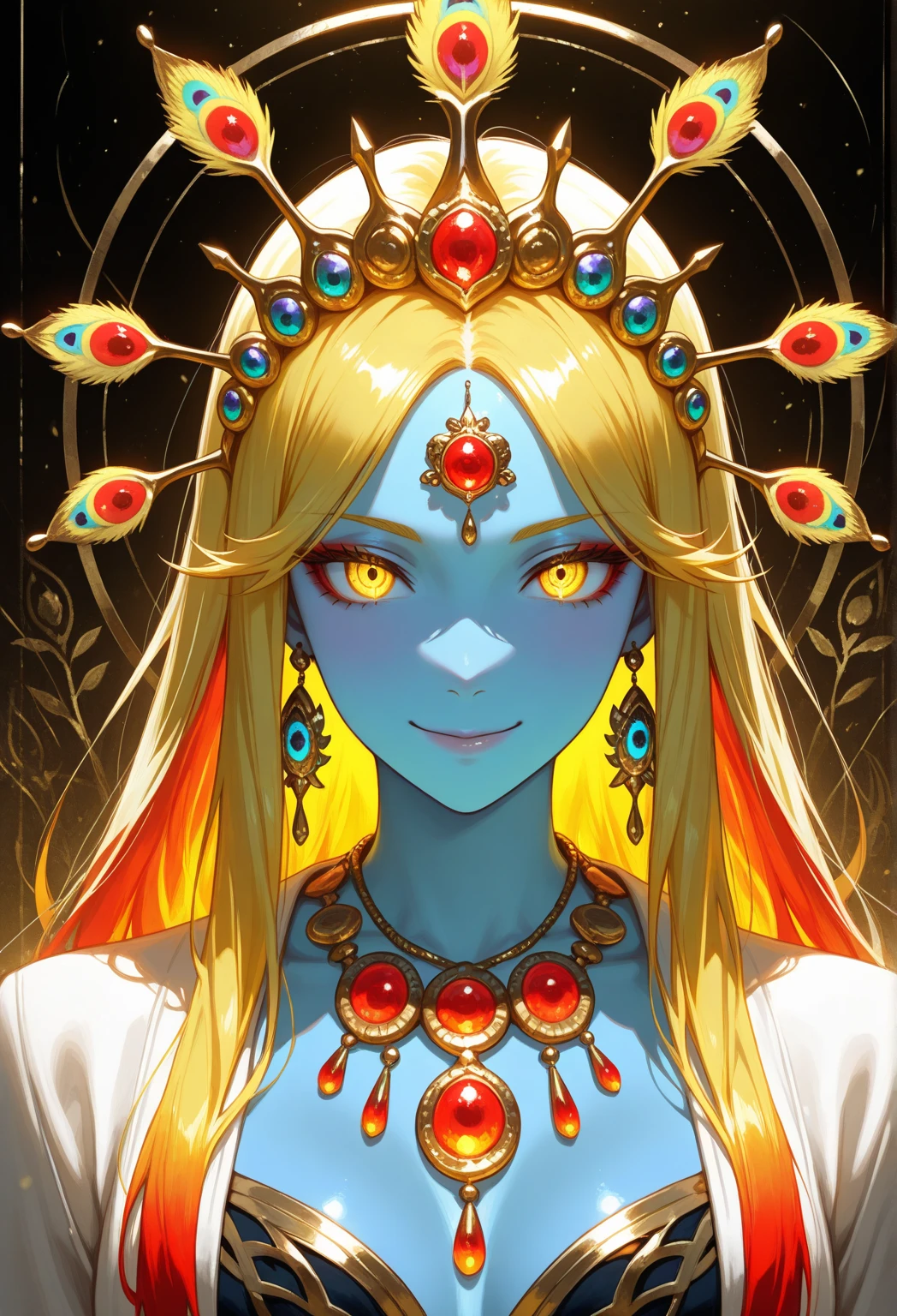 anime - style image of a Djinn with an etereal glow behind her, blonde anime Djinn with long etereal hair, seductive anime Djinn, etereal body between the starts, beautiful alluring Djinn woman with etereal glow, anime Djinn with long hair, guweiz on artstation pixiv, guweiz on pixiv artstation, photorealistic anime Djinn render, beautiful anime Djinn, female Djinn character, beautiful anime Djinn, etereal glowing body