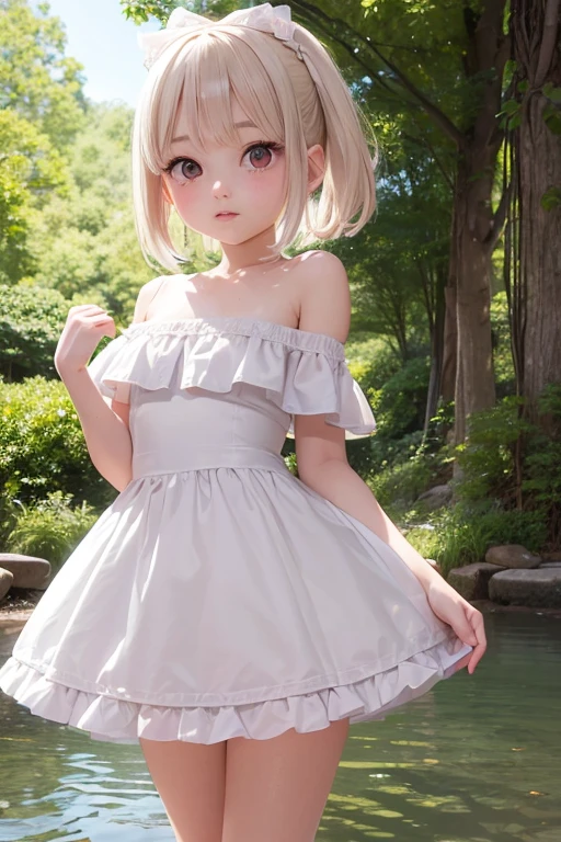 White Dress, Flat Chest