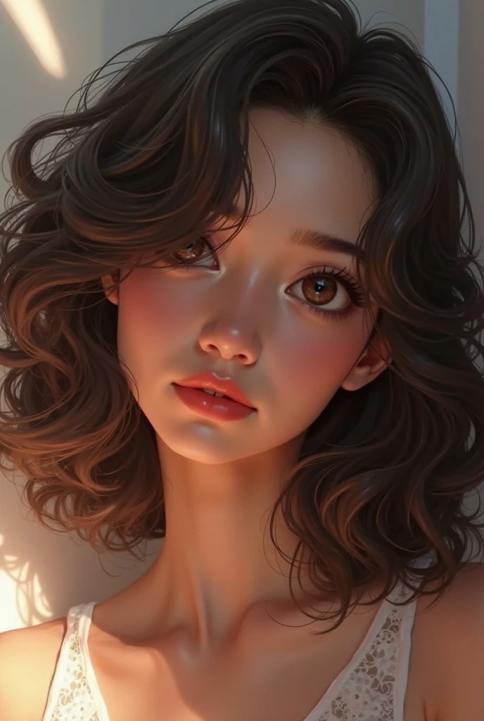Clara has , is of average height, with dark curly hair, and at shoulder height. Her eyes are brown and she has dark skin.. She usually dresses casually, with clothes that reflect your comfortable and practical style.