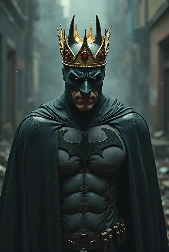 A Baroque Batman in fighting pose in Baroque style, featuring white and gold baroque elements that seem to move through time