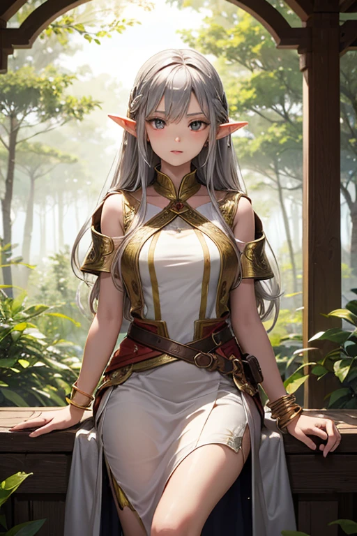 3 girls Elf girl , Lioness eyes girl, African girl , Medieval clothing 