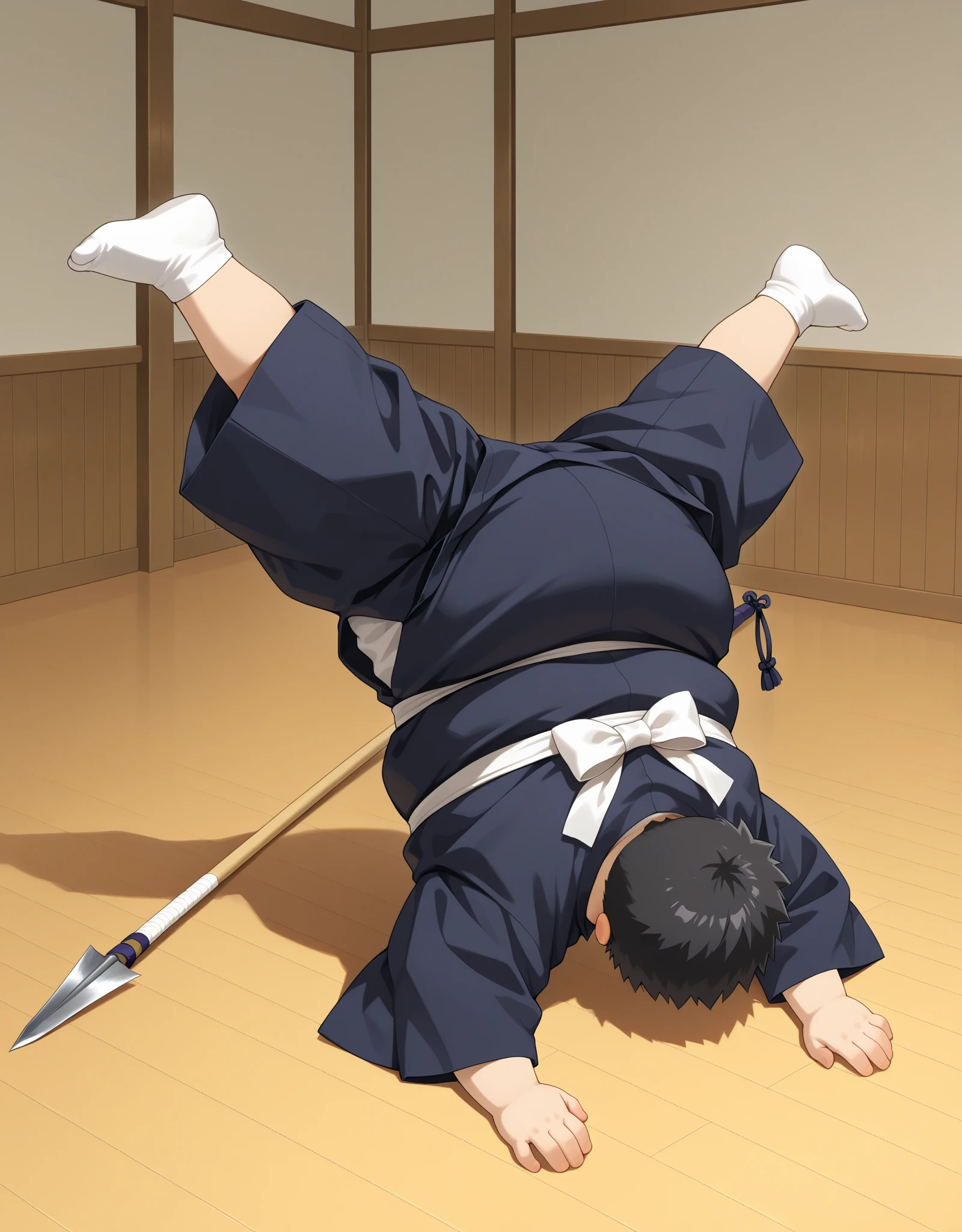 old man,Japan,Old tales,indoor,Giant peach,Cutting with a sword,Great impact,Real