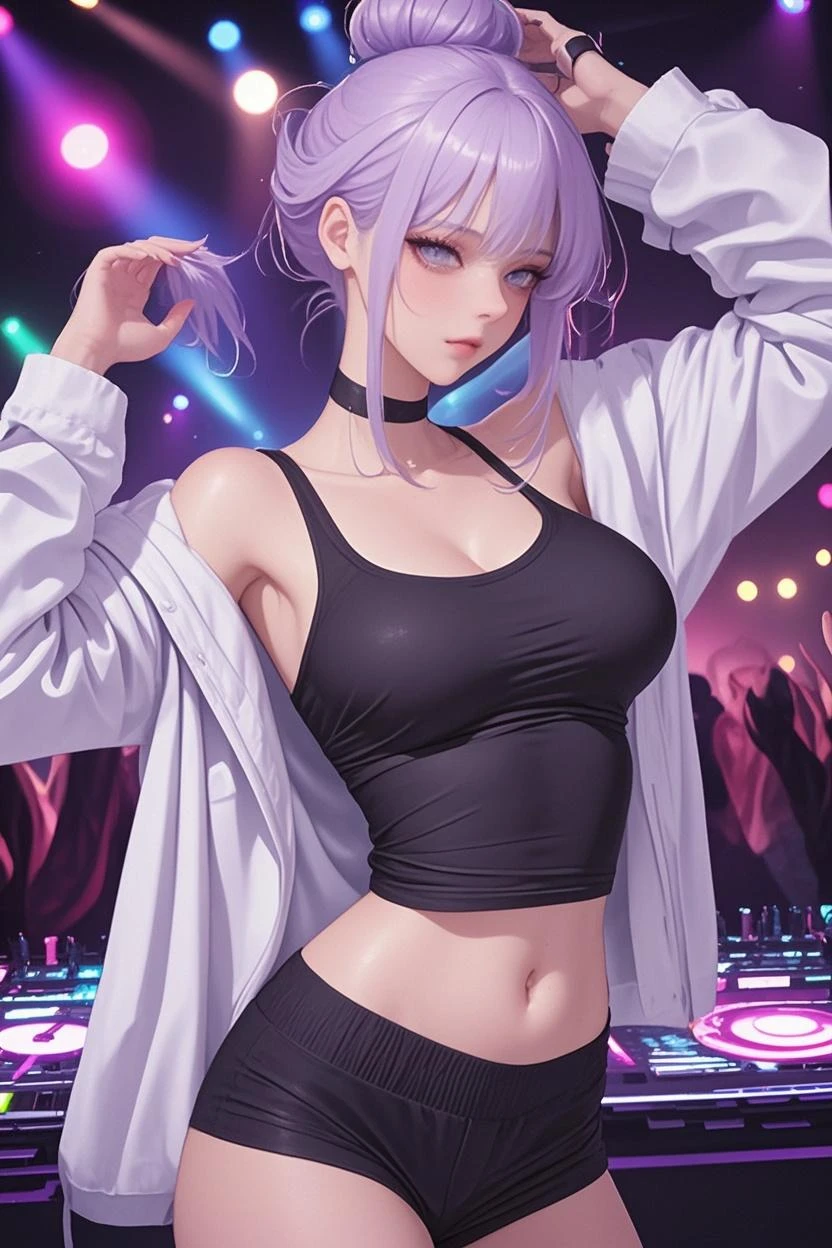 (best quality,highres,masterpiece:1.2),ultra-detailed,(realistic,photorealistic,photo-realistic:1.37),portrait, beautiful blue eyes, large open breasts, black long hair, slim figure, medium-sized waist, black sports bra, blue pants, white transparent skirt, black pierced gloves, a 20-year-old girl, best half-body shot, reflecting the whole body, cute little turtle, 2 girls, well-endowed with a bust size of 85, carefully crafted, artistic background with (club, blue lights, multiple purple laser dots, gym, night time), visual art, depth of field, highest quality lighting, 8k, and one of the girls passionately kissing another girl.