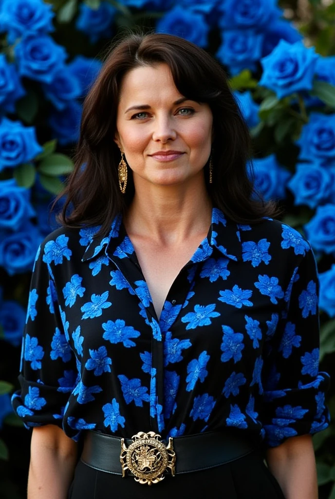 Courteney Cox dressed in traditional Luxembourg clothing and smiling