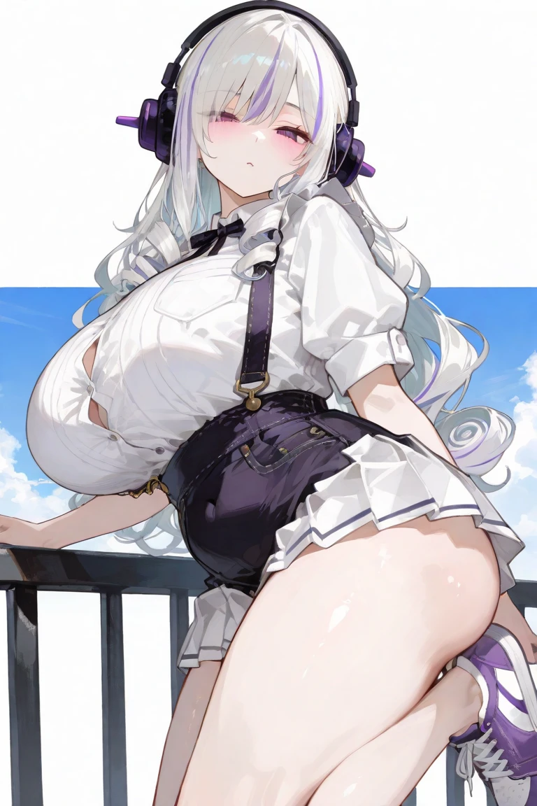 Naked, sexy, big butt, big breasts, white lingerie, black lingerie, lace lingerie, cleavage, happy, full body image, naked, On a park bench.q
