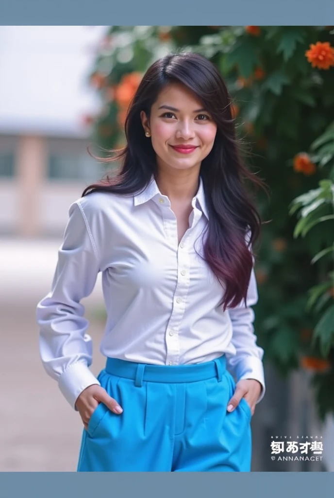 ((8k:1.27), top quality, masterpiece, super high resolution:1.2), 1woman, (indian:2.0), (indian girl:1.5), smile, shirt, desk