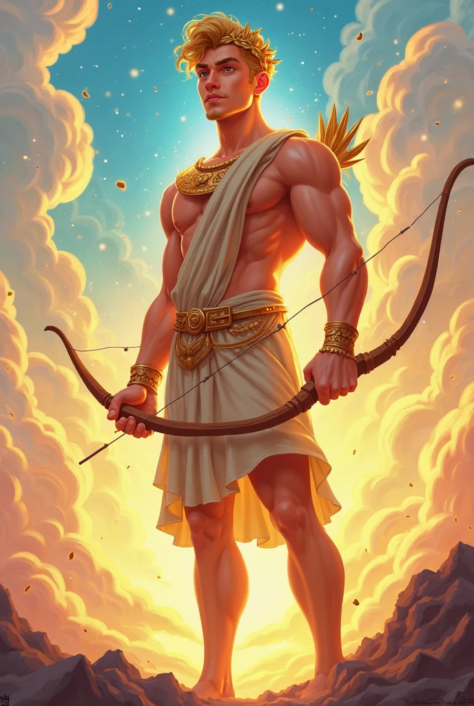 god apollo, with gun and arrow