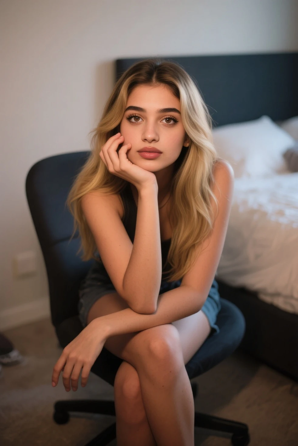 <lora:Peyton List:1>, full body, 1girl, livingroom, looking at viewer, solo, bokeh, professional light