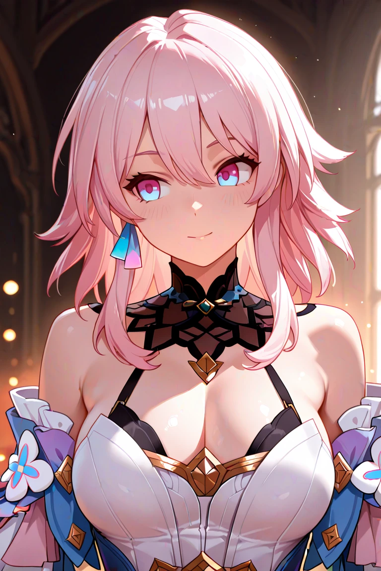 1girl, beautiful, elysia (honkai impact), jirai fashion, cowboy shot, masterpiece