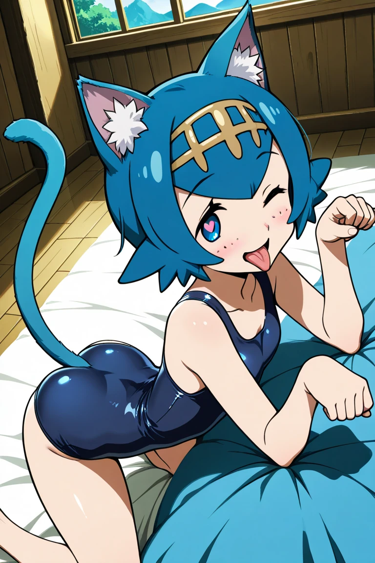 <lora:mint:0.8>mint,girl,,white globe,smile,,(bikini:1.3),Fold hands behind back,animal ear,sitting,