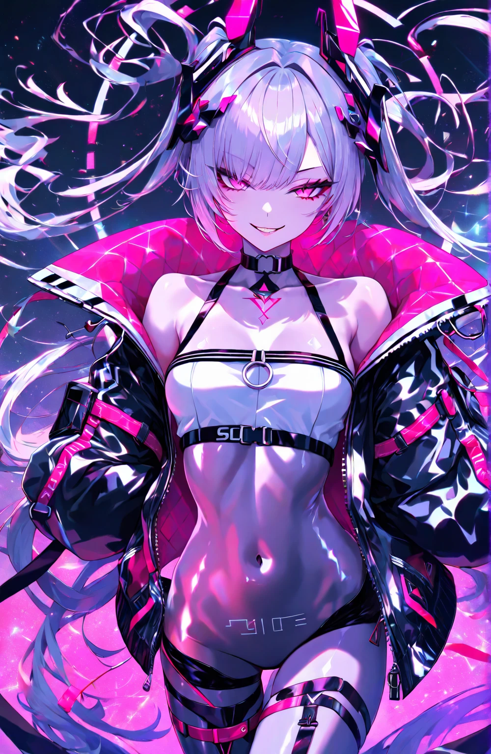 (masterpiece,Super detailed,In 8K,Best Composition,Moody lighting,Photorealistic,Dynamic Shot:1.5),hatsune miku,,Adult sexy body,Light blue twin tails,,Double teeth,A small pink heart on her cheek,Pink and black gothic fashion,Jirai fashion with very delicate details,Black platform high boots,Beautiful long legs,Beautiful big ,Nipples,pussy,Lots of neon lights,ahegao, ((Heart-shaped pupils)), ((Sexy pose)) , saliva trail, full-face blush, Detailed super oily shiny skin, , , orgasm, , , arched back, , torogao, ahegao, BREAK, pink neon, Dramatic lighting, psychedelic, Clear liquid, Oculogyric crisis, night, dark church background, Female masturbation, colorful, neon disco