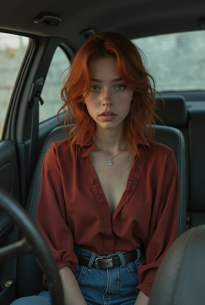 photo of 1girl, exceptionally stunning, 16yo, (slender petit frame:1.2), (large naturally sagging breasts:1.2), braless, cleavage, beautiful detailed green eyes, redhead, (cute:1.1), very pale skin, (adorable:1.1), taking viewer's order in the drive thru car line while (standing outside the restaurant:1.3), Chick-Fil-A, cute uniform with short shorts and Henley shirt and (visor:1.1), (best quality,4k,8k,highres,masterpiece:1.4),ultra-detailed,(realistic,photorealistic,photo-realistic:1.5),HDR,studio lighting,vivid colors,bokeh,(girl's emotions: bashful, coy, demure, coquettish, kittenish,awkward),(viewer's emotions: aroused, attracted, lust, infatuation, fascination, seduced), viewer pulled into line to order and noticed her instantly falling in love