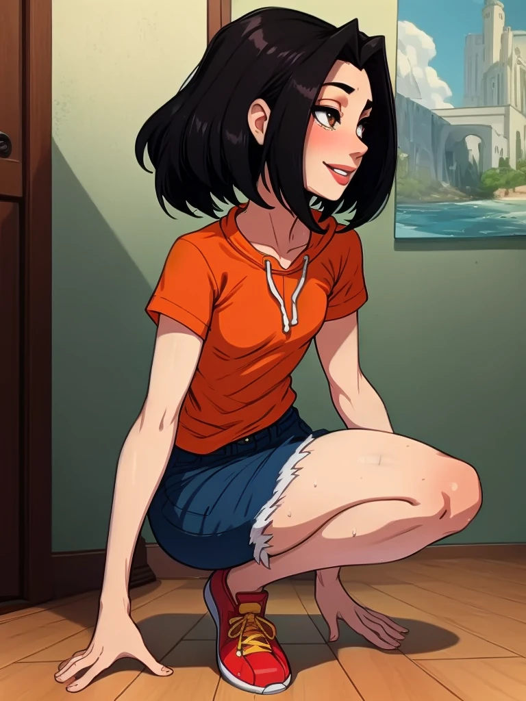 jadechan, short black hair, brown eyes, full body, smiling, nude body, sitting on a bench, flat torso, pussy, skinny body, small, pussy juice, cum
(insanely detailed, beautiful detailed face, masterpiece, best quality), fuck in ass, standing doggy, arm grab,