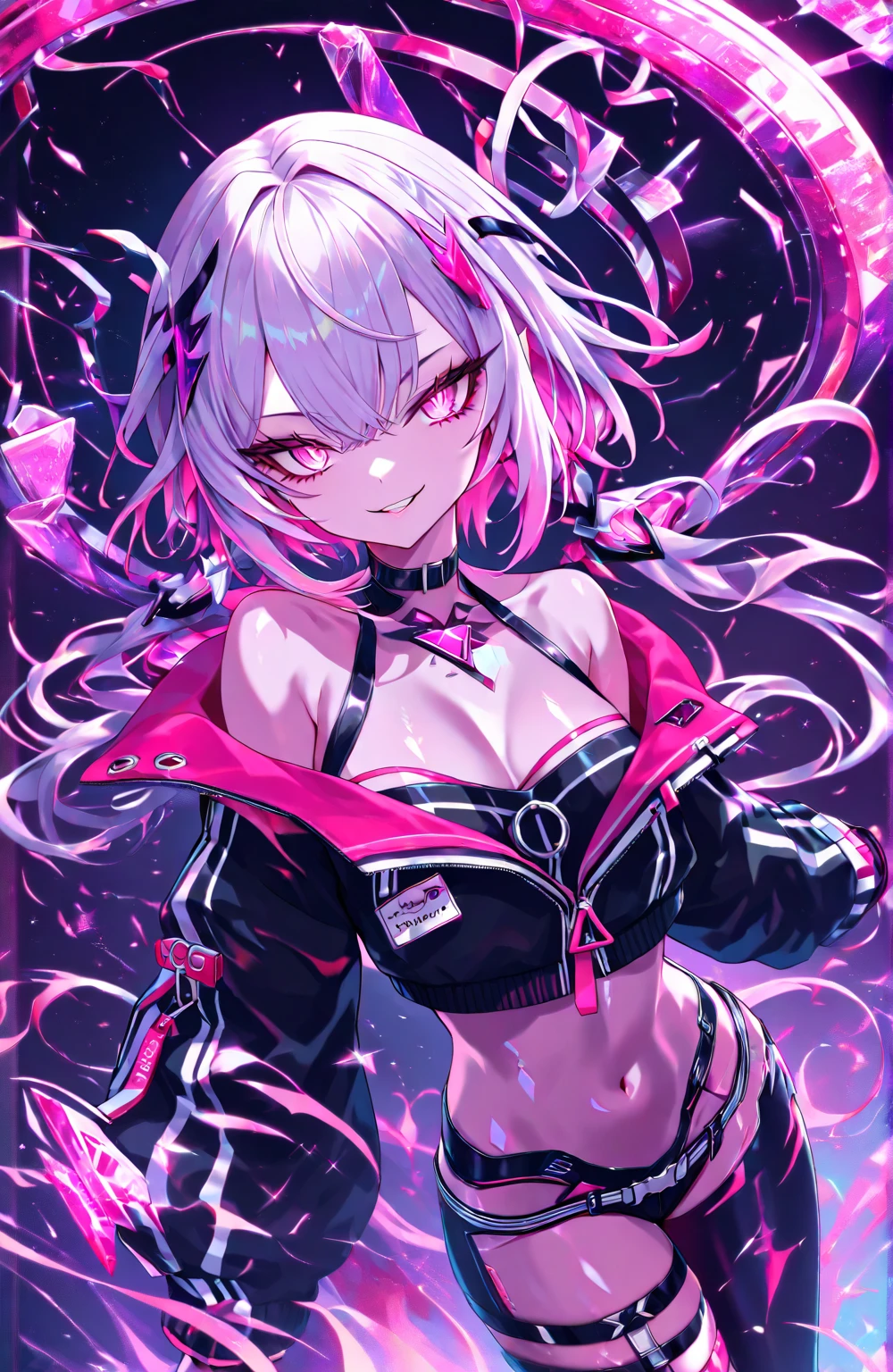 (Best quality: 1.3), (Masterpiece: 1.3), (Ultra Detail: 1.3), (wallpaper, 1 girl, lying, JingliuV4: 1.1), ,([diamond:1.3|eyes]:1.2), ([opal:1.9|gradient_hair:1.1]:1.2), (hair dripping:1.1), (detailed hands and fingers:1.2),(detailed super oily shiny skin:1.1),([wet:0.8|mucus]),oily shiny thighhigh,colorful, looking at viewer, red eyes,,uniform,white background, full body,evil crown,(CORRUPTION,(glowing pink pubic tattoo),EVIL SMILE,EMPTY EYES, HALF-CLOSED EYES)