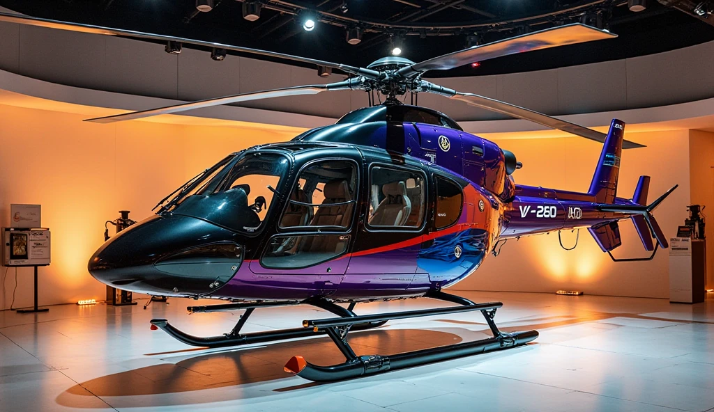Woman with long blond hair flying a helicopter