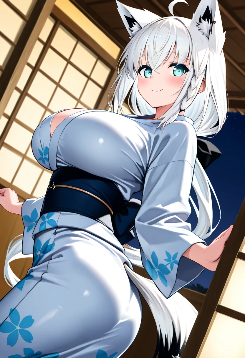 ultra-detailed, high resolution,(incredibly absurdness) ,extremely detailed CG unity 8k wallpaper, ((masterpiece)), ((top-quality)),
BREAK, 1 beautiful girl, (17 years old girl), Very detailed, colourfull, highest details, BREAK , 1girl in, (Cute:1.5),(Cool:0.8), (Beauty:1.5),(Chibi:0.5), (17 years old girl), (girl, Older sister, Unclear, Beautiful face of Japan:1.2) BREAK, (A detailed eye,Tsuriformes:1.2),(Silver hair,Long hair in a bun,Deco:1.8),(huge breasts:1.35),star eye silhouette, (long eyelashes, Double eyelids:1.2), cleavage, ,Swaying udder, Clear skin, Beautiful skin, Shy, Erect ,Clear skin, Beautiful skin, Shy, gleaming skin,(best quality face),(Top quality glowing eyes),(The best smile,Doya face:1.45), BREAK,
sitting, seiza, (green tea:1.2), (chasen, chado, sado, yunomi, chaki:1.3),centered, looking at viewer, hands on stomach
BREAK japanese clothes, kimono, flower printed kimono, long skirt
BREAK japanese room, tatami, shou BREAK,wakame,wakame,wakame,(Cowboy Shot:1.4),
BREAK,(Blurry background:1.3),(absurderes, hight resolution, Super Detail Art),cel shading,Clear Color, Lonely optical effect, Beautiful pictures, Bright glow, mystic atmosphere,(Close-up of girl:1.1), Mystical light particle effect,manga influence, clean line drawings,
