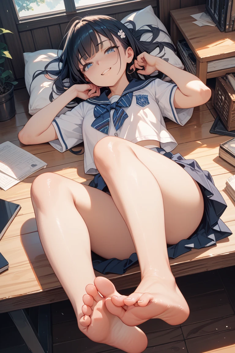 nipple,Completely naked,,pubic hair,school socks,selfie,Pussy