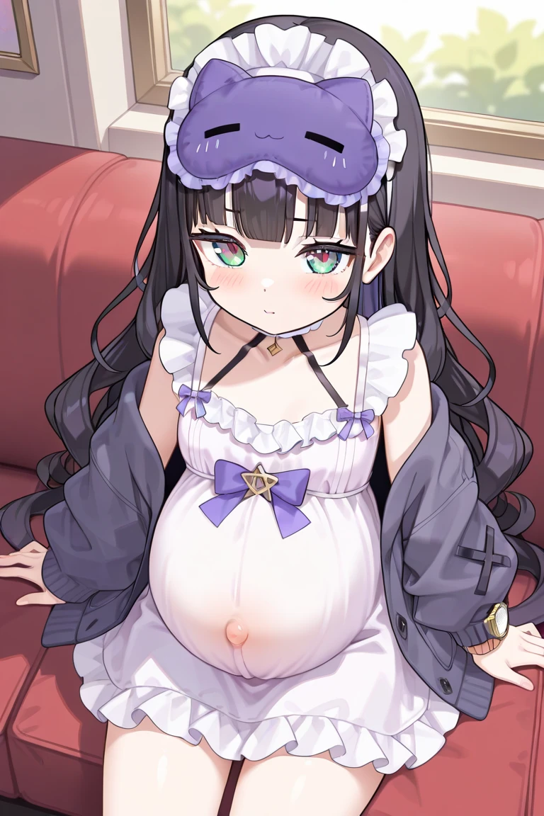 Have cat ears、work、Looks very painful、Small face、、Very embarrassed look、Big Breasts、Very impatient、Trembling、Sweating、Are pregnant、disease、abdomen、abdomen、Wearing maid uniform、Show only your belly、Lots of girls、Last month of pregnancy、1One navel、Sitting on the sofa